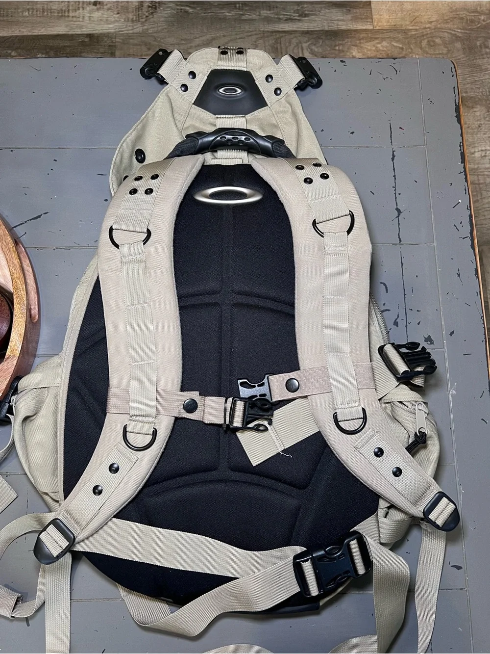 Vintage Oakley Skull Icon Backpack Tan Beige Tactical Hiking 2.0